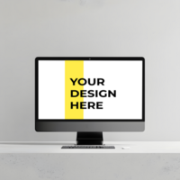 Workspace Mockup with a Computer Monitor psd