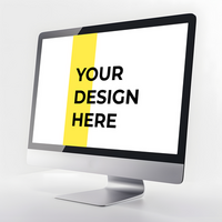 Simple Workspace Mockup Featuring a Digital Screen psd