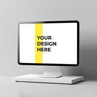 Digital Mockup Featuring a Monitor on a Desk psd