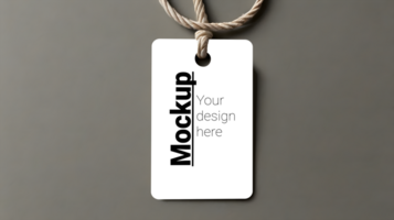 Subtle and Minimal Tag Mockup on Clear Background psd