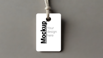 Minimal Tag Design Mockup on Crisp Surface psd
