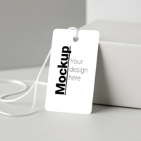 Elegant Label Tag Mockup on Smooth Minimal Surface psd