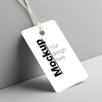 Mockup of Minimalist Tag on Plain and Clean Background psd