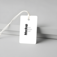 Flat Lay Tag Mockup with Clean and Minimal Style psd