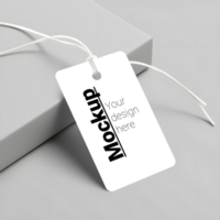 Sophisticated Tag Display Mockup on Clean Surface psd