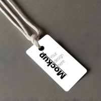 Modern Minimal Tag Mockup on Plain Surface psd