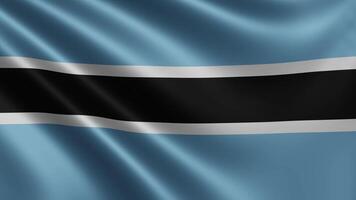 Botswana flag in the wind close-up, the national flag of Botswana flutters in video