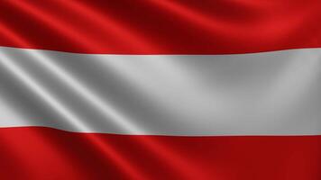 Austrian flag waving close-up in the wind, of the national flag of video