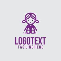 Line Sprout Linear Child Logo vector