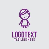 Kiddo Line Linear Child Logo vector