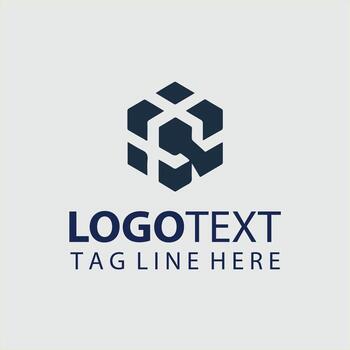 A logo design for a company that is made from a cube vector