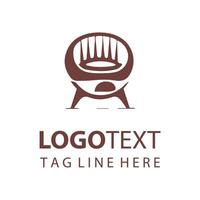 Elegant Perch chair logo vector