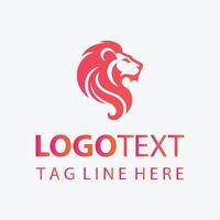 A lion logo design with a pink background vector