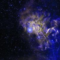 Galaxy with constellations cosmic background, universe with stars and space clouds 3D illustration photo