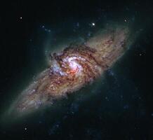 Galaxy with constellations cosmic background, universe with stars and space clouds 3D illustration photo