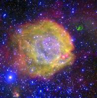Galaxy with constellations cosmic background, universe with stars and space clouds 3D illustration photo