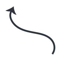 Curved black arrow or pointer for creating dynamic web designs, infographics, presentations vector