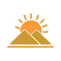 Sunrise Over Mountains Icon Design vector