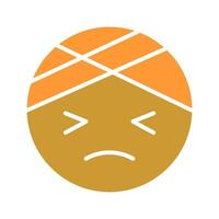 Face with Head-Bandage Icon Design vector