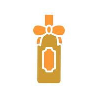 Wine Bottle with Bow Icon Design vector