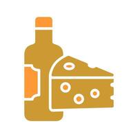 Wine and Cheese Icon Design vector
