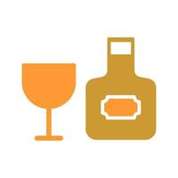 Wine Bottle and Glass Icon Design vector