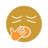 Yawning Face Icon Design vector