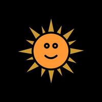 Sun with Face Icon Design vector