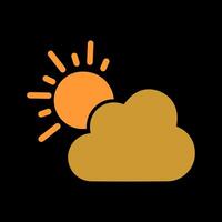 Sun Behind Small Cloud Icon Design vector