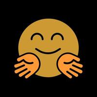 Hugging Face Icon Design vector
