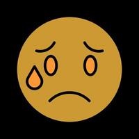 Crying Face Icon Design vector