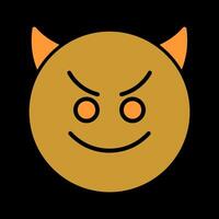 Smiling Face with Horns Icon Design vector