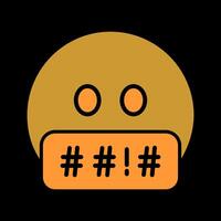 Face with Symbols on Mouth Icon Design vector