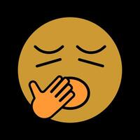 Yawning Face Icon Design vector