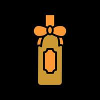 Wine Bottle with Bow Icon Design vector