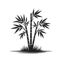 Minimalist Bamboo Silhouette on White Background vector