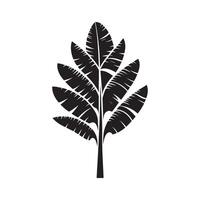 Artistic Minimalist Silhouette of Banana Leaf vector
