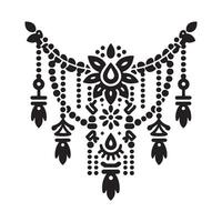 Christmas Garland Icon in Black Silhouette vector