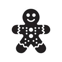 Gingerbread Men Icon in Black Silhouette vector