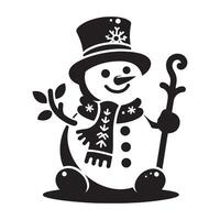 Playful Snowman Icon for Christmas vector