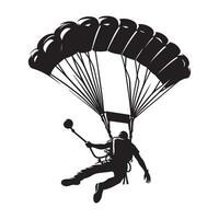 Base Jumping Descent Silhouette vector