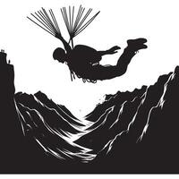 Base Jumping in Action Silhouette vector