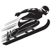 Bobsledding Push Silhouette vector