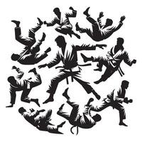 Brazilian Jiu-Jitsu Sweep Silhouette vector