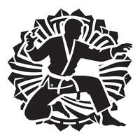 Brazilian Jiu Jitsu Submission Hold Silhouette vector