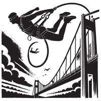 Bungee Jumping Rebound Silhouette vector
