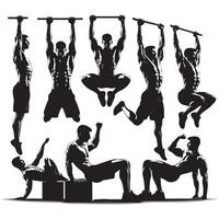 Calisthenics Push-Up Silhouette vector