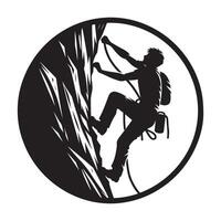 Climber on Overhang Silhouette vector