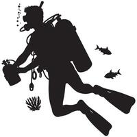 Scuba Diver Underwater Adventure Silhouette vector