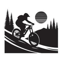 Biker Navigating Sharp Turn Silhouette vector